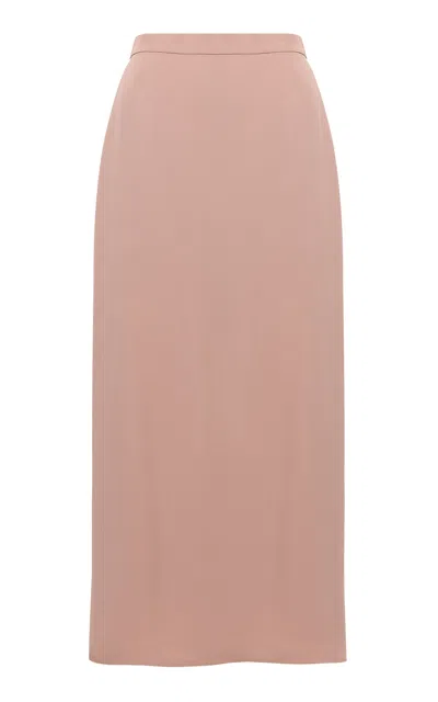 Elie Saab Satin Midi Skirt In Pink