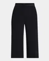 Elie Saab Satin-trim Cady Straight-leg Crop Tuxedo Trousers In Black