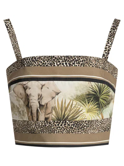 ELIE SAAB ELIE SAAB SAVANNAH PRINT CROPPED TOP