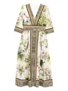 Elie Saab Printed Cotton Midi Dress Foulard40 Printed Cotton In Multi