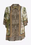 Elie Saab Printed Chiffon Shirt Foulard36 Silk