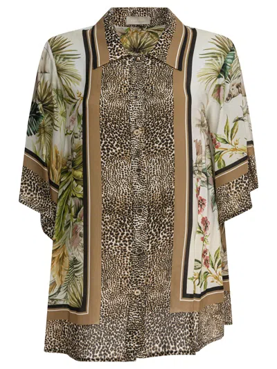 Elie Saab Savannah Print Shirt In Brown