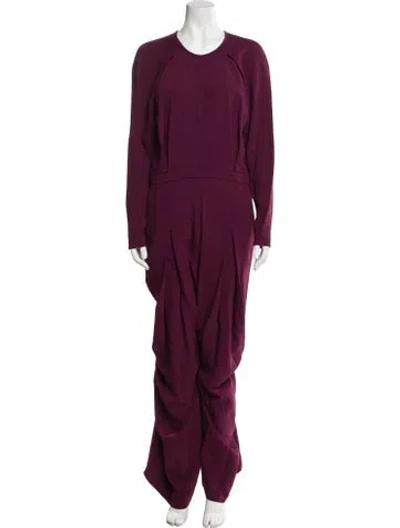 Pre-owned Elie Saab Scoop Neck Jumpsuit In Purple