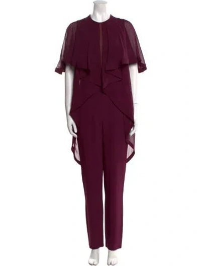 Pre-owned Elie Saab Scoop Neck Jumpsuit In Purple