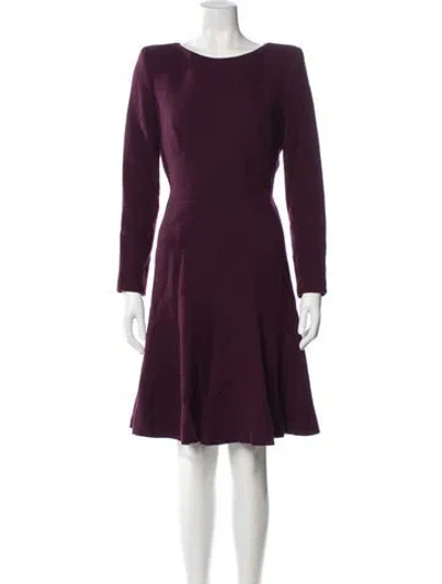 Pre-owned Elie Saab Scoop Neck Knee-length Dress In Purple