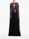 Elie Saab Sequin-embellished Cape In Black