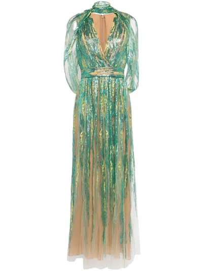 Elie Saab Sequin-embellished Tulle Gown In Neutrals