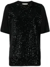 Elie Saab Sequinned Velvet T-shirt In Black