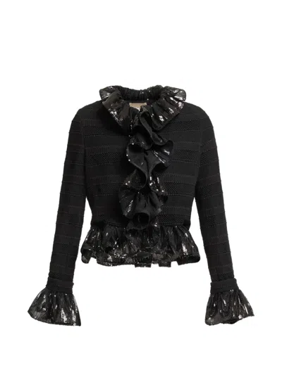 Elie Saab Sequin-embellishment Jacket In Black