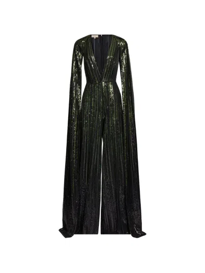 Elie Saab Sequin-embellishment Jumpsuit In Black