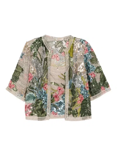 Elie Saab Sequin-embroidered Set Top In Multi