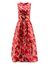 Elie Saab Sequin Leaf-embellished Dress In Red