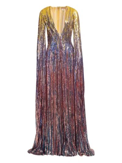 Elie Saab Sequin Maxi Dress In Multi