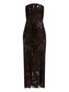 Elie Saab Sequin Midi Dress In Brown