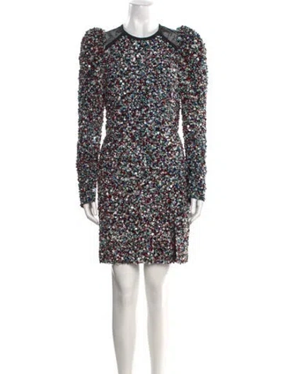 Pre-owned Elie Saab Sequin Mini Dress In Black