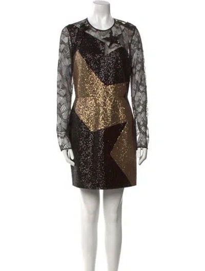 Pre-owned Elie Saab Sequin Mini Dress In Multi