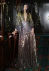 Elie Saab Cape-effect Sequined Tulle Gown In Multi