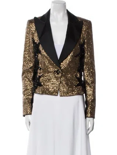 Pre-owned Elie Saab Sequin Printed Blazer
