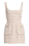 Elie Saab Sequin Thread Tweed Short Dress