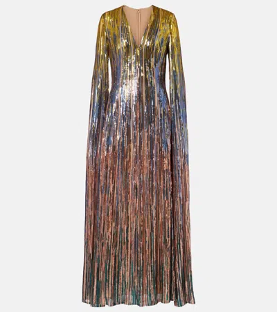Elie Saab Sequined Gown In Multi