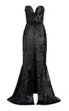 Elie Saab Sequined Maxi Dress In Black