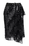 Elie Saab Sequined Midi Skirt In Black