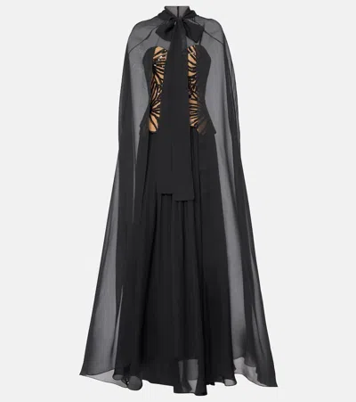 Elie Saab Robe Aus Einem Seidengemisch Mit Pailletten In Schwarz