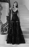 Elie Saab Sequined Tulle Gown In Black
