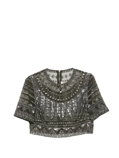 Elie Saab Sequin-embellished Beaded Top In Multi