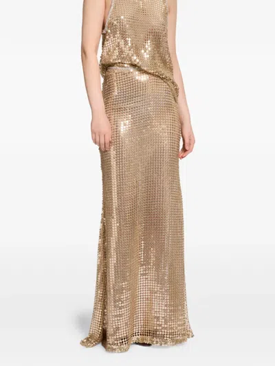 Elie Saab Sequin-embellished Maxi Skirt In Gold