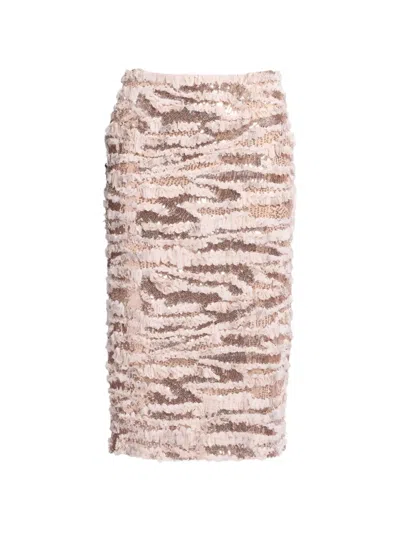 Elie Saab Sequin-embellished Ruffled Midi Skirt In Multi