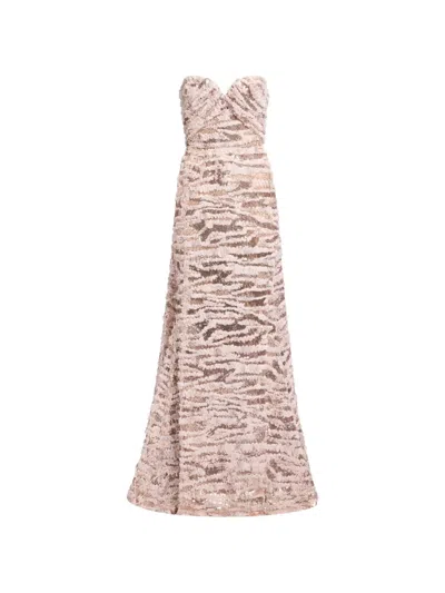 Elie Saab Sequin-embellished Strapless Maxi Dress In Multi