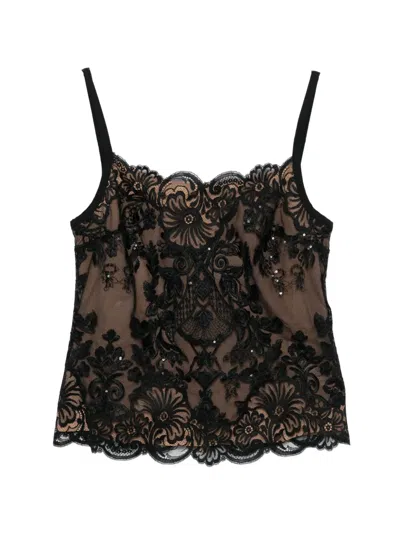 Elie Saab Sequin-embellished Top In Black