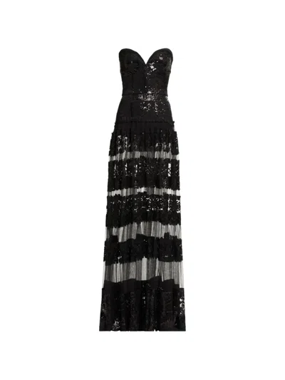 Elie Saab Sequin-embellishment Maxi Dress In Black