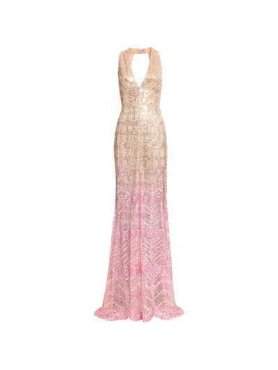 Elie Saab Sequin-embellishment Tulle Maxi Dress In Neutral