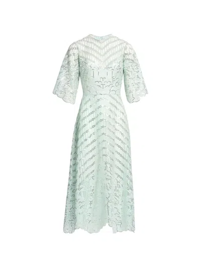 Elie Saab Sequin-embroidered Lace Midi Dress In Animal Print