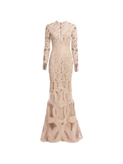 Elie Saab Sequin-embroidered Maxi Dress In Blue