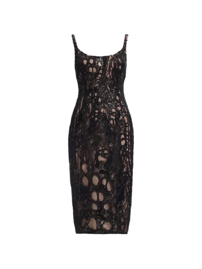 Elie Saab Sequin-embroidered Midi Dress In Multi