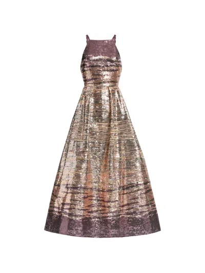 Elie Saab Sequin-embroidered Sleeveless Maxi Dress In Multi
