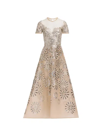 Elie Saab Sequin-embroidered Tulle Gown In Brown