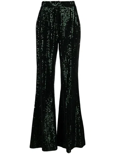 Elie Saab Sequinned Flared Trousers In Green