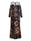 Elie Saab Sequinned Floral-motif Dress In Black