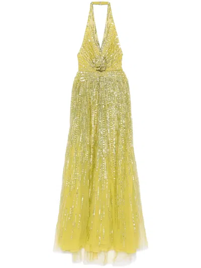 Elie Saab Sequinned Gown In Green
