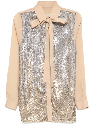 Elie Saab Sequinned Shirt In Neutrals