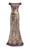 Elie Saab Sequins Embroidered Tulle Long Dress