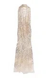 Elie Saab Sequins Embroidered Tulle Long Dress