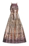 Elie Saab Sequins Embroidered Tulle Midi Dress