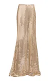 Elie Saab Sequins Long Skirt In Gold