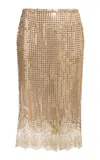 Elie Saab Sequins Midi Skirt In Brown