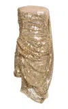 Elie Saab Sequins Short Dress In Gold